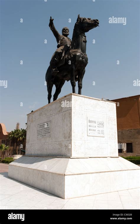 Statue Von Ibrahim Pascha Reiten Der Saladin Zitadelle Kairo