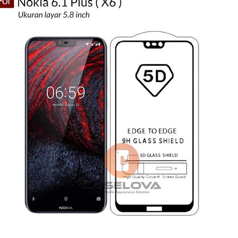 Jual Menarik Premium 5D Full Cover Tempered Glass Warna For Nokia 6 1