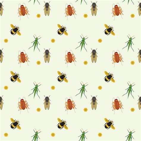 Cute Insects Seamless Pattern Design 45901737 Vector Art At Vecteezy