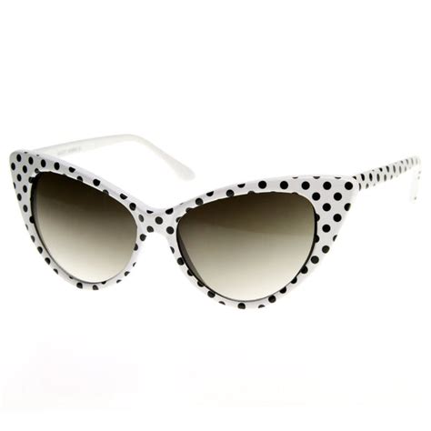 Retro 1950 S Polka Dot Cat Eye Fashion Sunglasses Zerouv