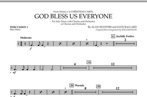 God Bless Us Everyone Percussion 1 By Alan Silvestri Sheet Music For