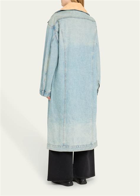 R13 Kat Long Denim Trucker Coat Bergdorf Goodman