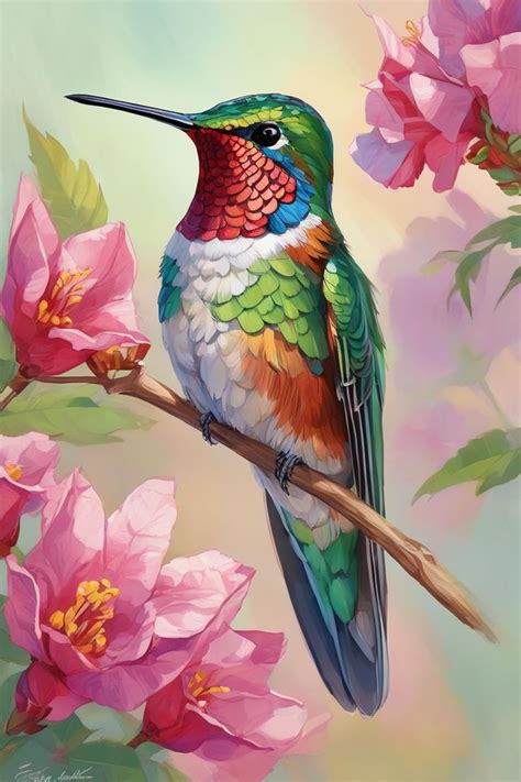 DIY Diamond Painting Kits For Adults Broad Tailed Hummingbird Full