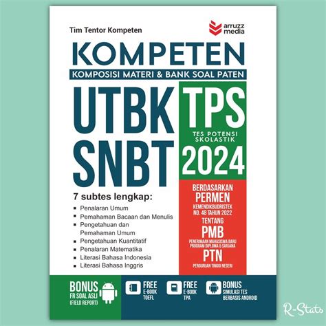 Jual R Stats Buku Tps Utbk Snbt 2024 Latihan Soal Dan Pembahasan Tes