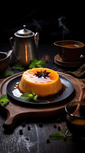 Premium Ai Image Creme Caramel Flan Caramel Pudding