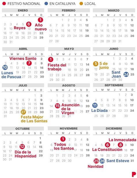 Calendario Laboral Matar Con Todos Los Festivos