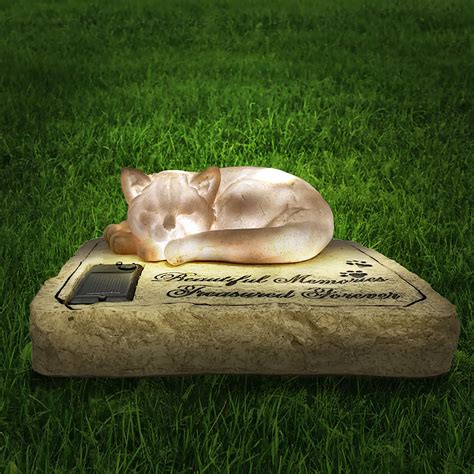 Solar Lights Cat Pet Memorial Stone Cat Sympathy Gifts Etsy