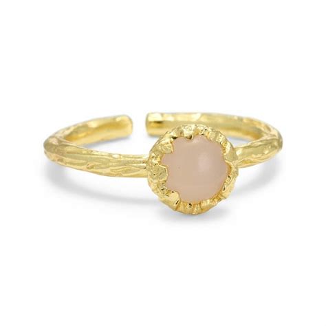 Pure By Nat Fingerring M Lille Sten Rosa Kvarts Guldbelagt Butik Friis