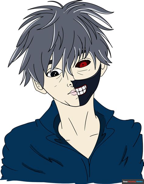 How To Draw Ken Kaneki From Tokyo Ghoul Really Easy Drawing Tutorial