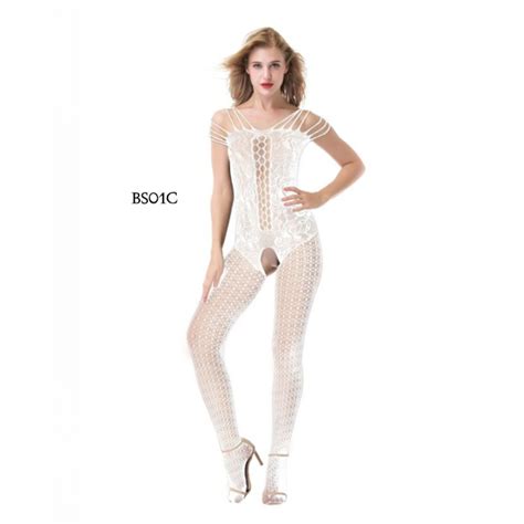 Jual BODY STOCKING FULL BODY LINGERIE JARING OPEN CROTCH PUTIH BS01C