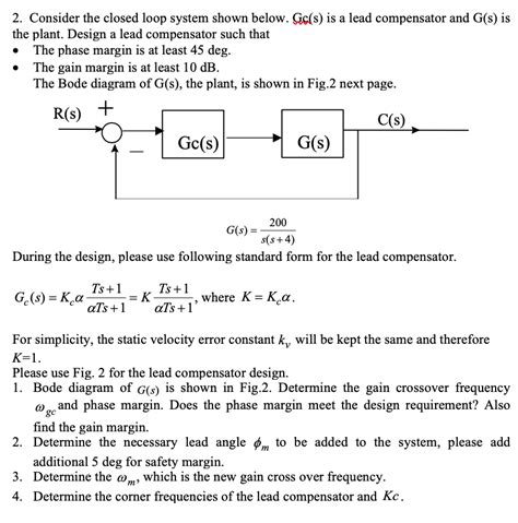 Solved 2 Consider The Closed Loop System Shown Below Go S