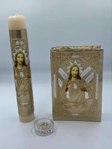 Vela Primera Comunion Ceremonia Kit Biblia Rosario Sagrado C Meses