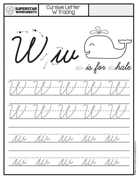 Cursive Tracing Worksheets Superstar Worksheets