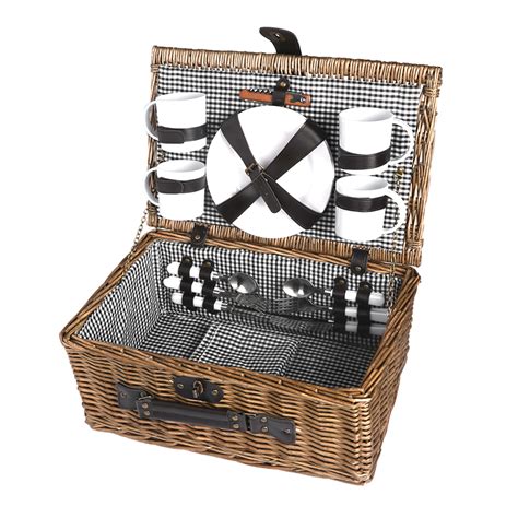 4 Person Picnic Basket Set Complete Storage Solutions