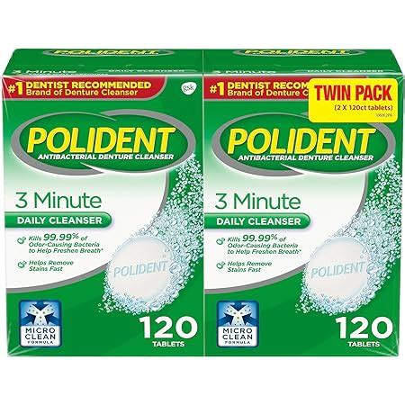 Amazon Polident Overnight Whitening Denture Cleaner Tablets