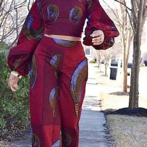 Ankara Two Piece Set African Print Pants Ankara Crop Top And Pants