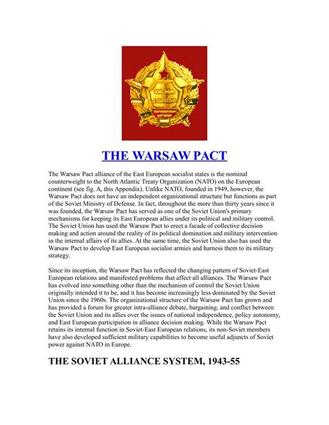 The Warsaw Pact Facts & Information | GCSE Worksheet Resource