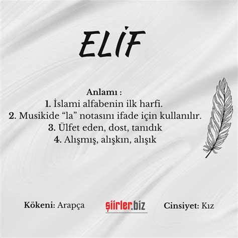 Elif Sminin Anlam Nedir Siirler Biz