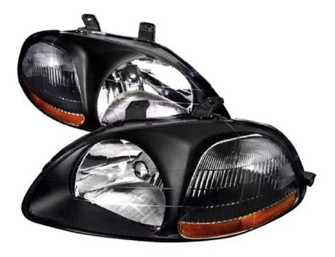 Par Faros Honda Civic 1996 1997 1998 F negro Envío gratis