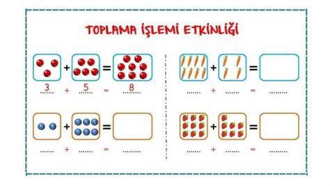 1 Sınıf Toplama İşlemi Etkinlikleri PDF KOLAY CİZİMLER