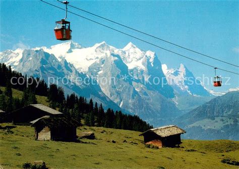 AK Ansichtskarte Seilbahn Cable Car Telepherique Saas Grund Wallis