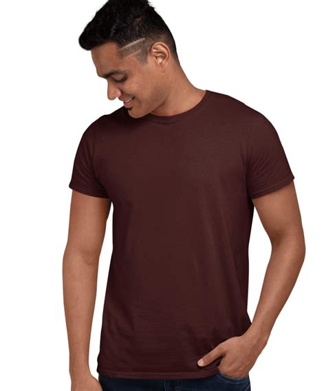 Medle Solid Maroon Mens T Shirt Regular Fit Elegant Cotton Tee