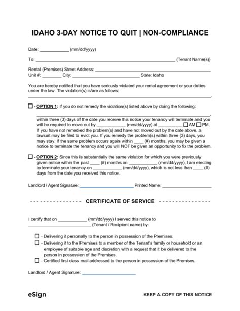 Free Idaho Eviction Notice Templates Pdf Word