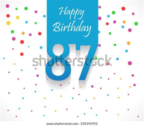 87 Years Happy Birthday Background Card Stock Vector Royalty Free