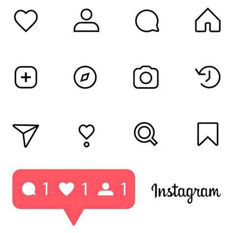 Premium Vector Ocial Media Icons Inspired By Instagram Likes Comments