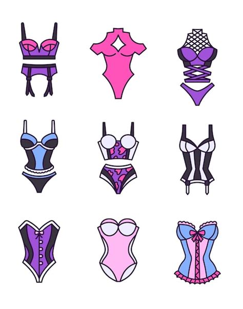 Lingerie Féminine Vêtements De Sous vêtements à La Mode Dessin à La