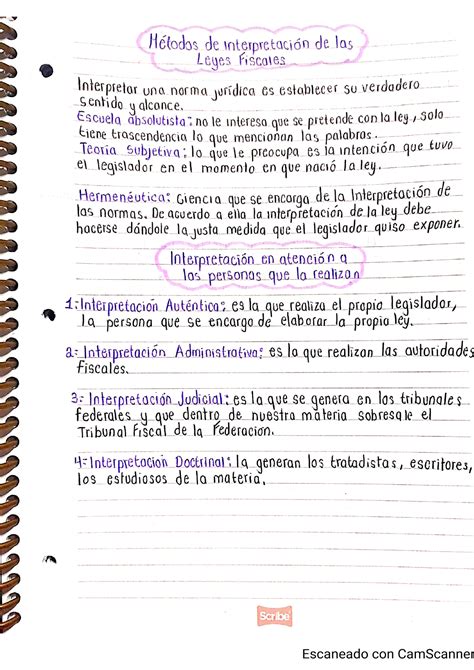 M Todos De Interpretaci N De Las Leyes Fiscales Derecho Fiscal Studocu