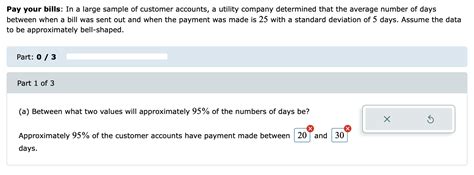 Solved Pay Your Bills In A Large Sample Of Customer Chegg