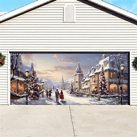 Amazon Christmas Garage Door Banner Decoration Small Town People