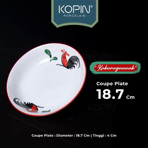 Jual Piring Makan Keramik Porcelain Ukuran Diameter 18cm Design