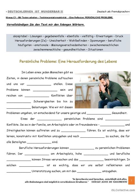 C Mit Texten Arbeiten Pers Nlic Deutsch Daf Arbeitsbl Tter Pdf Doc