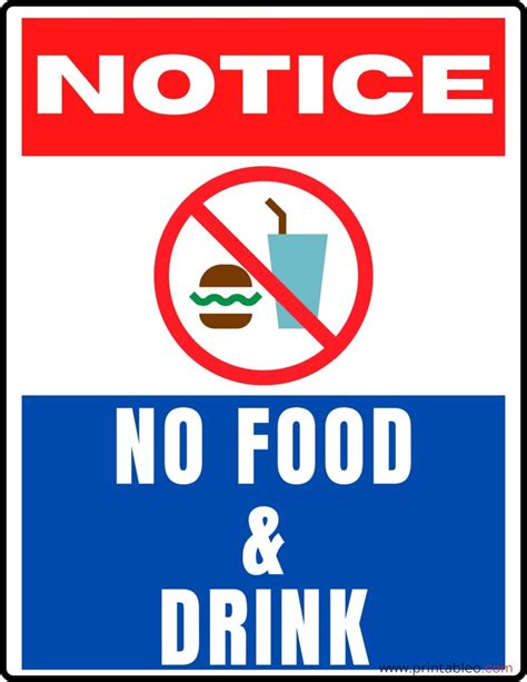 No Eating Signs To Print