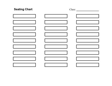 Seating Chart Template Word