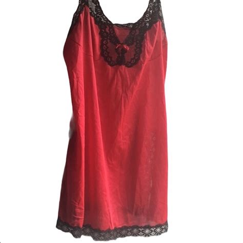 Vanity Fair Intimates And Sleepwear Vanity Fair Nightie Sexy Lingerie Chemise Vintage Red And