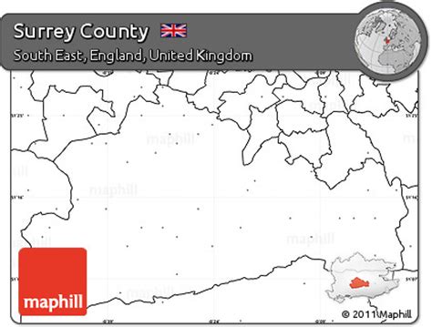 Free Blank Simple Map Of Surrey County No Labels