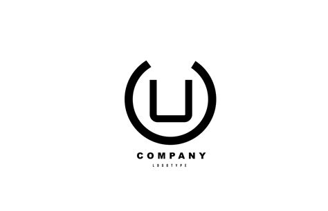 U black and white letter logo alphabet icon design for company and ...