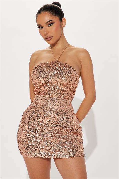 Carrie Sequin Mini Dress Gold Fashion Nova Dresses Fashion Nova