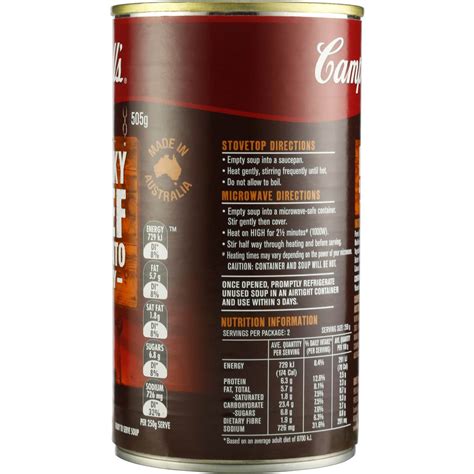 Campbell S Chunky Canned Soup Beef And Potato Curry 505g Woolworths