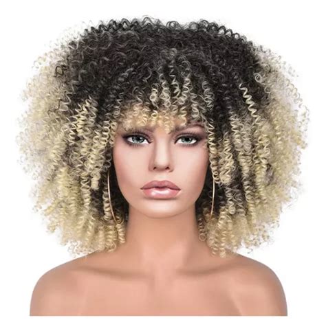 Peruca Cacheada Afro Fibra Organica Wig C Aspecto Natural Frete grátis