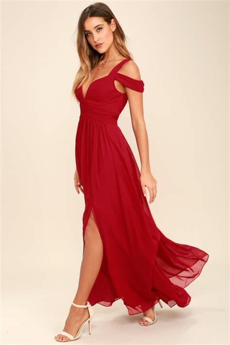 Wine Red Maxi Dress Cocktail Dress Bridesmaid Dress Lulus