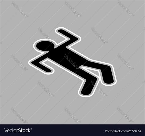 Chalk silhouette corpse crime scene outline Vector Image