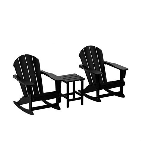 Westintrends Malibu 3 Piece Outdoor Rocking Chair Set All Weather Poly