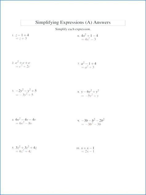 Addition And Subtraction Of Algebraic Expressions Worksheets In 2020