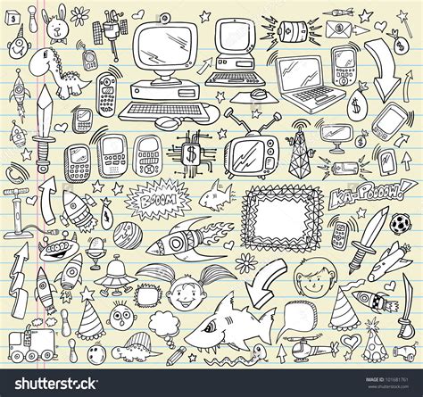 Notebook Doodle Design Elements Vector Illustration Stock Vector ...