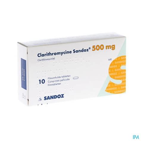 Clarithromycine Sandoz Mg Filmomh Tabl Apotheek T Kindt