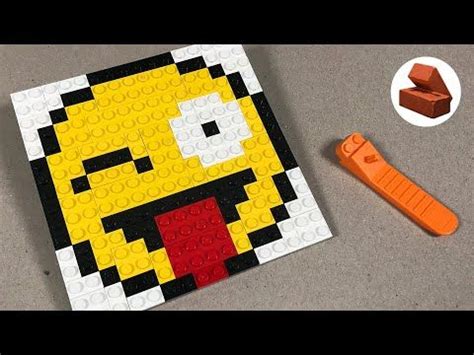 Lego Pixel Art How To Build A Face With Stuck Out Tongue And